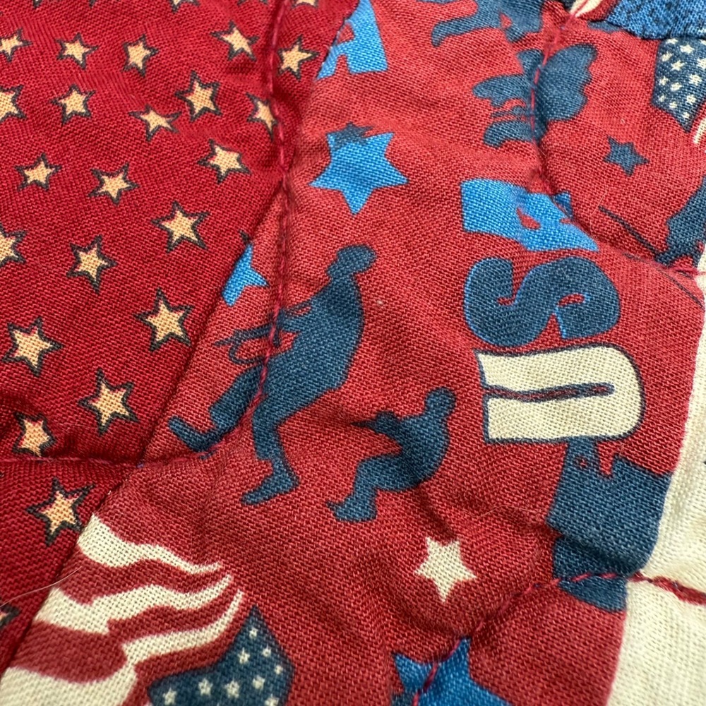 Vintage Military inspired baby quilt/lap blanket, two sided 33.5inx33.5in - Picture 4 of 11